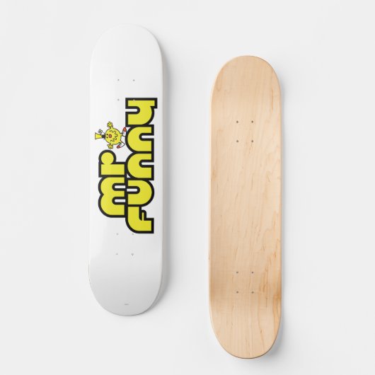 Mr Funny | gele letters Skateboard (Voorkant)
