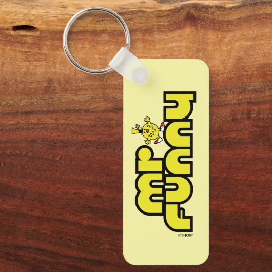 Mr Funny | gele letters Sleutelhanger (Voorkant)