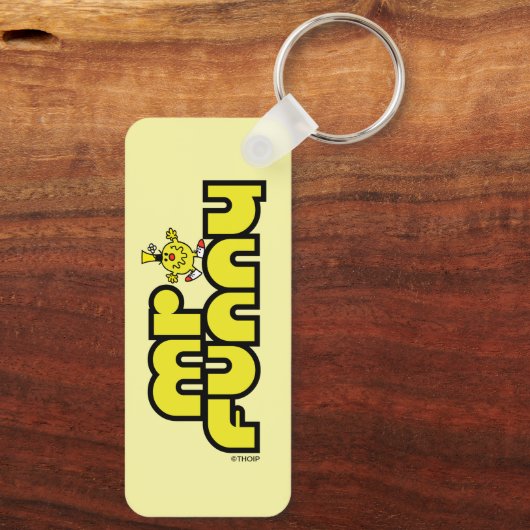 Mr Funny | gele letters Sleutelhanger (Achterkant)