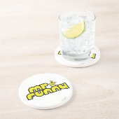 Mr Funny | gele letters Zandsteen Onderzetter (Zijkant)