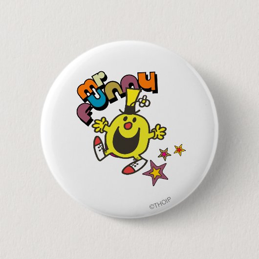 Mr Funny | Lichtende sterren Ronde Button 5,7 Cm (Voorkant)
