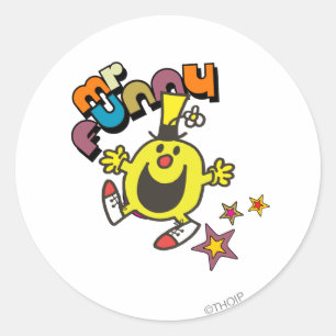 Mr Funny   Lichtende sterren Ronde Sticker