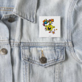 Mr Funny | Lichtende sterren Vierkante Button 5,1 Cm (In situ)