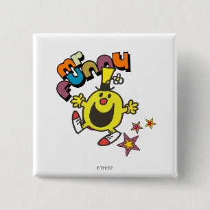 Mr Funny Lichtende sterren Vierkante Button 5,1 Cm
