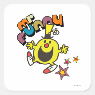 Mr Funny   Lichtende sterren Vierkante Sticker