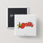 Mr Funny | rode letters Vierkante Button 5,1 Cm (Voorkant /achterkant)