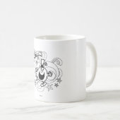 Mr Funny | Zwart-wit wervelingen en sterren Koffiemok (Voorkant rechts)