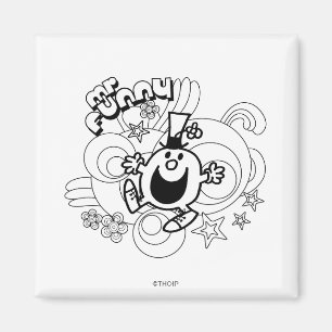 Mr Funny   Zwart-wit wervelingen en sterren Magneet