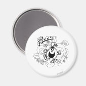Mr Funny | Zwart-wit wervelingen en sterren Magneet (Voorkant / Achterkant)