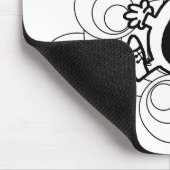 Mr Funny | Zwart-wit wervelingen en sterren Muismat (Hoek)