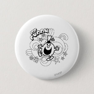 Mr Funny Zwart-wit wervelingen en sterren Ronde Button 5,7 Cm