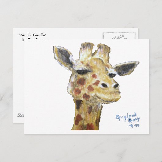 "Mr. G. Giraffe" Horizontaal Briefkaart (Voorkant / Achterkant)