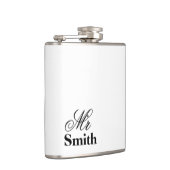 Mr Gepersonaliseerde Naam Wit Zwart Heupfles (Rechts)