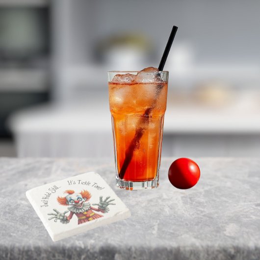 Mr. Giggles het T-shirt van Tickle Clown Stenen Onderzetter