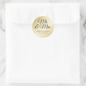 Mr. Gold en Mrs. Wedding Ronde Sticker (Tas)