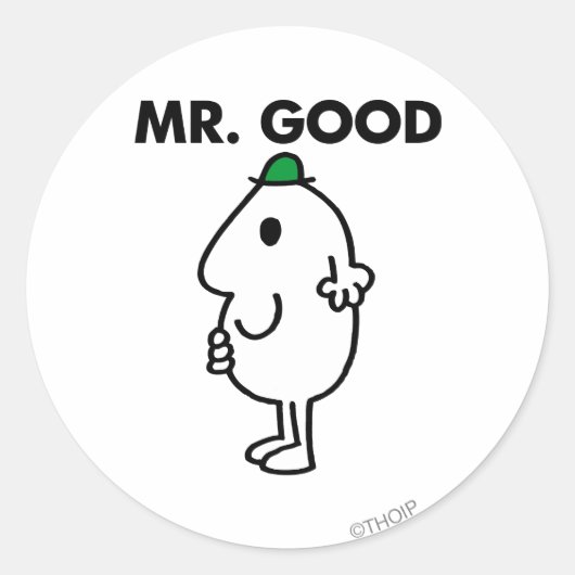 Mr Good | Groen Pet Ronde Sticker (Voorkant)