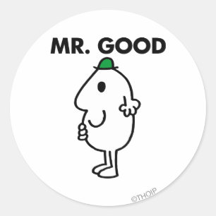 Mr Good   Groen Pet Ronde Sticker