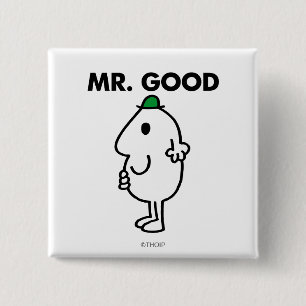 Mr Good Groen Pet Vierkante Button 5,1 Cm