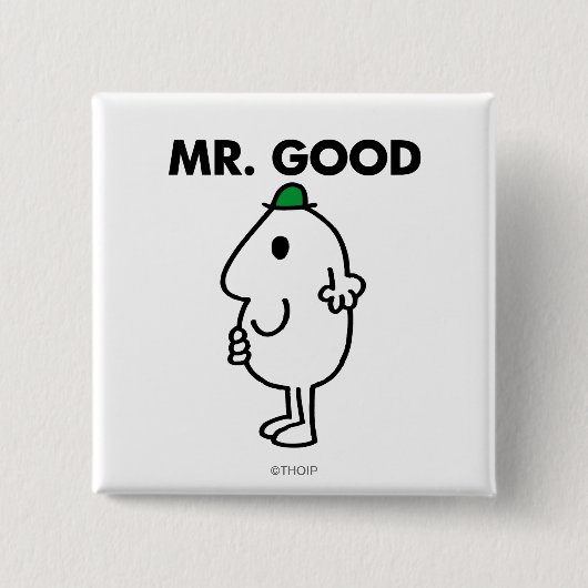 Mr Good | Groen Pet Vierkante Button 5,1 Cm (Voorkant)