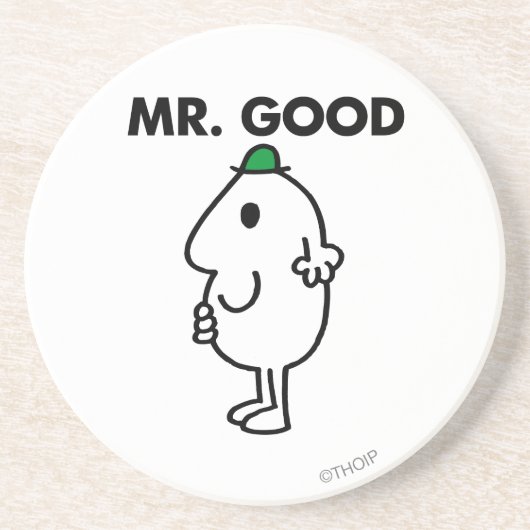 Mr Good | Groen Pet Zandsteen Onderzetter (Voorkant)
