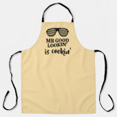 Mr. good lookin is cookin! keuken schort voor mann (Voorkant)