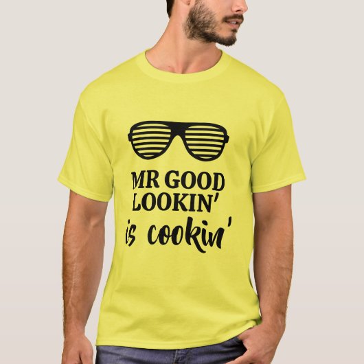 Mr. good lookin kookt grappig BBQ t shirt voor man (Voorkant)