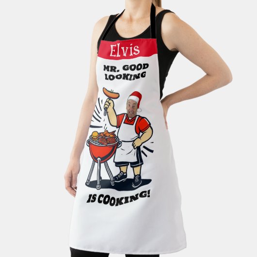Mr Good Looking Photo Apron, Personalized Xmas Schort (Insitu)