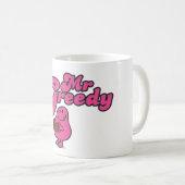 Mr. Greedy geniet van het dessert Koffiemok (Voorkant rechts)