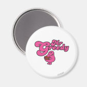 Mr. Greedy geniet van het dessert Magneet (Voorkant / Achterkant)