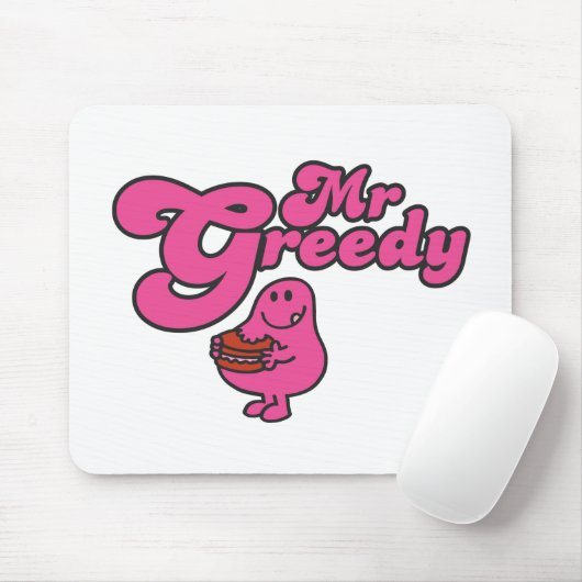 Mr. Greedy geniet van het dessert Muismat (Met muis)