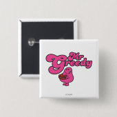 Mr. Greedy geniet van het dessert Vierkante Button 5,1 Cm (Voorkant /achterkant)