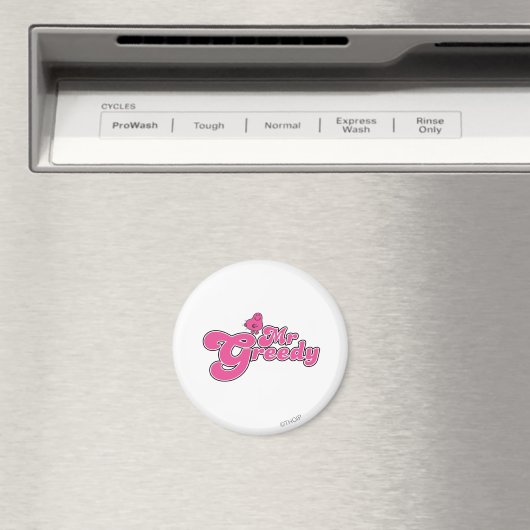 Mr Greedy | roze letters Magneet (Insitu (Vaatwasser))