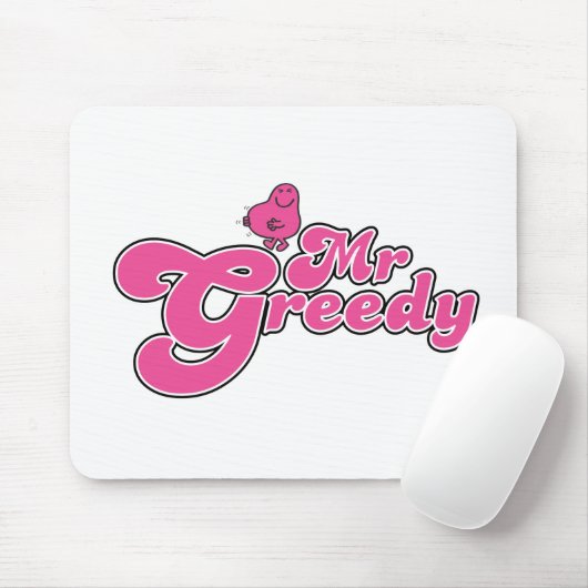 Mr Greedy | roze letters Muismat (Met muis)