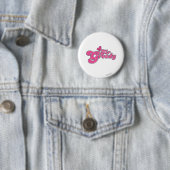Mr Greedy | roze letters Ronde Button 5,7 Cm (In situ)