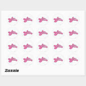 Mr Greedy | roze letters Ronde Sticker (Vel)