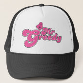 Mr Greedy | roze letters Trucker Pet (Voorkant)