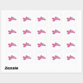 Mr Greedy | roze letters Vierkante Sticker (Vel)