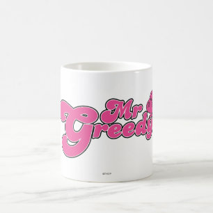 Mr Greedy staat rond Koffiemok