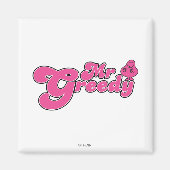 Mr Greedy staat rond Magneet (Voorkant)