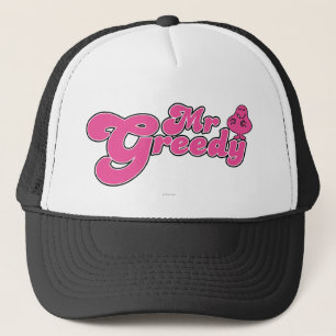 Mr Greedy staat rond Trucker Pet