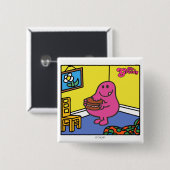 Mr Greedy | Woonkamer eten Vierkante Button 5,1 Cm (Voorkant /achterkant)