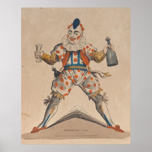Mr. Grimaldi als Joey de Clown 1822 Poster (Voorkant)