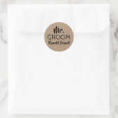 Mr. Groom Bold Typografie Ronde Sticker (Tas)