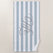 Mr. | Groom Slate Blue Striped Strandlaken (Voorkant)
