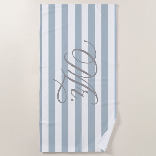 Mr. | Groom Slate Blue Striped Strandlaken (Voorkant)