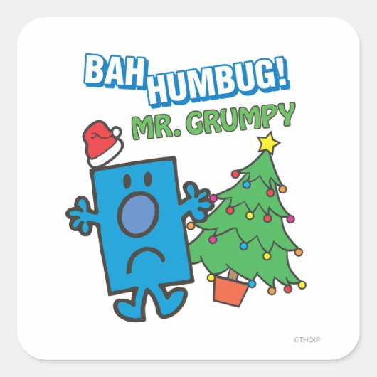 Mr Grumpy | Bah Humbug Vierkante Sticker (Voorkant)