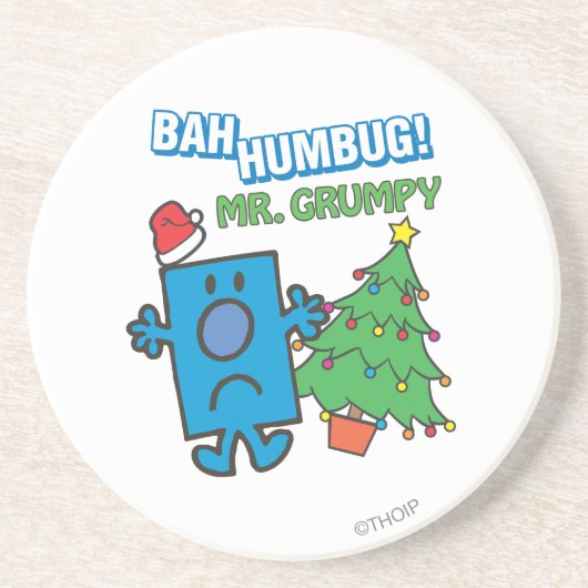 Mr Grumpy | Bah Humbug Zandsteen Onderzetter (Voorkant)