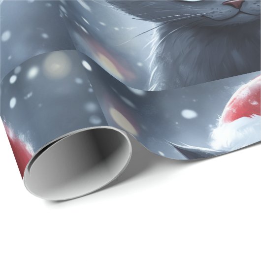 Mr. Grumpy Face Christmas Cat Cadeaupapier (Rol Hoek)