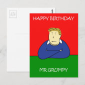Mr Grumpy Happy Birthday Briefkaart (Voorkant / Achterkant)
