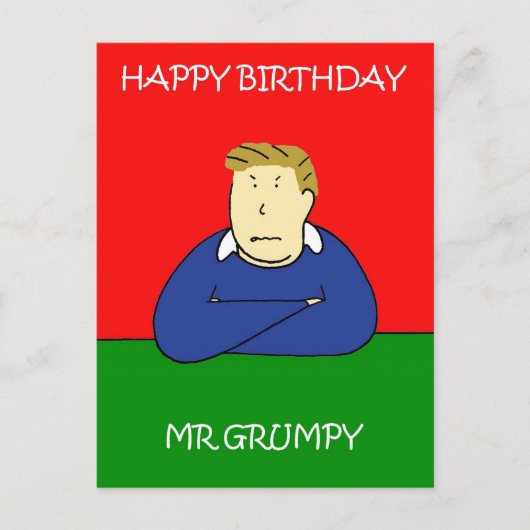 Mr Grumpy Happy Birthday Briefkaart (Voorkant)